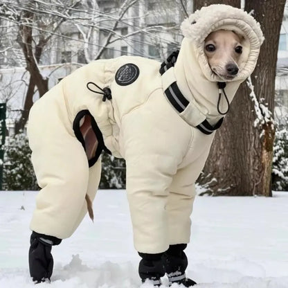 Trendy Waterproof Winter Dog Jumpsuit Thickened Full Cover Big Dog Clothes Fleece Warm Big Pet Supplies Large Dog
