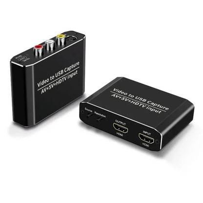 3-i-1 Capture Card USB-C – HDMI + AV/RCA + S-Video 1080p, Digitalisera VHS & Streama Live