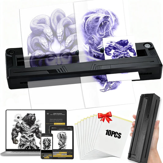 YUELONG SMT-134 Trådlös Tatueringsskrivare – Bluetooth, Termisk, 203 DPI, App-styrd, A4 2026