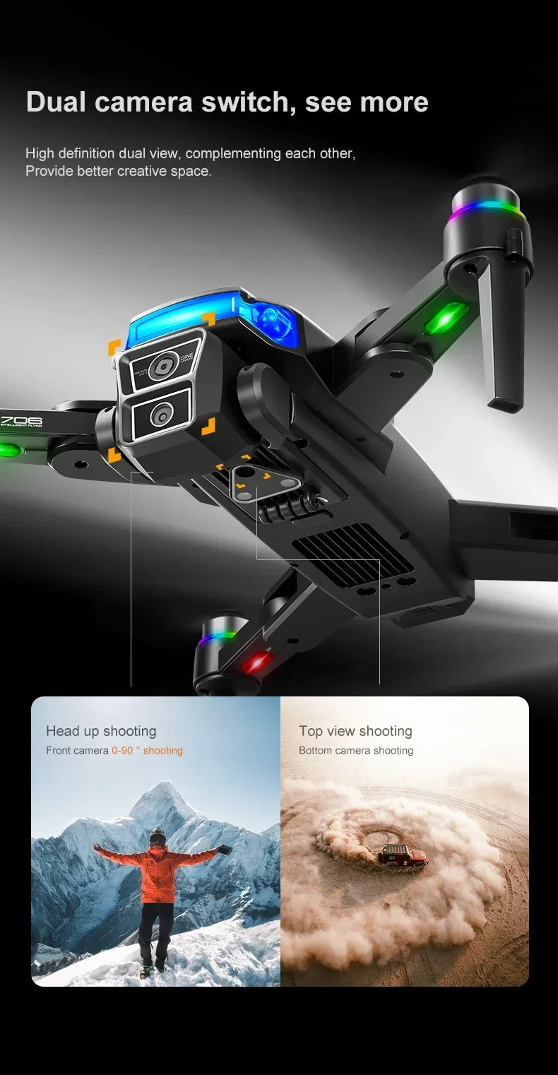 RG706 MAX GPS Drone 8K Professional Dual HD Camera 5G WIFI FPV 360° Obstacle Avoidance Brushless Large Screen Rc Quadcopter Dron