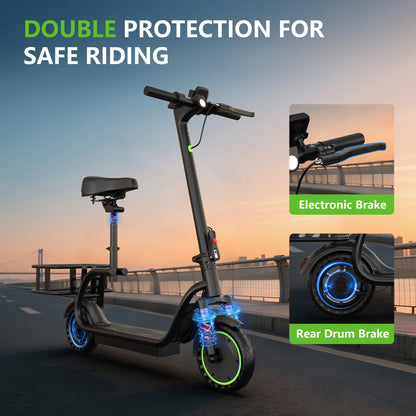 AOVOPRO S2/S2Pro hopfällbar elscooter med sits och korg