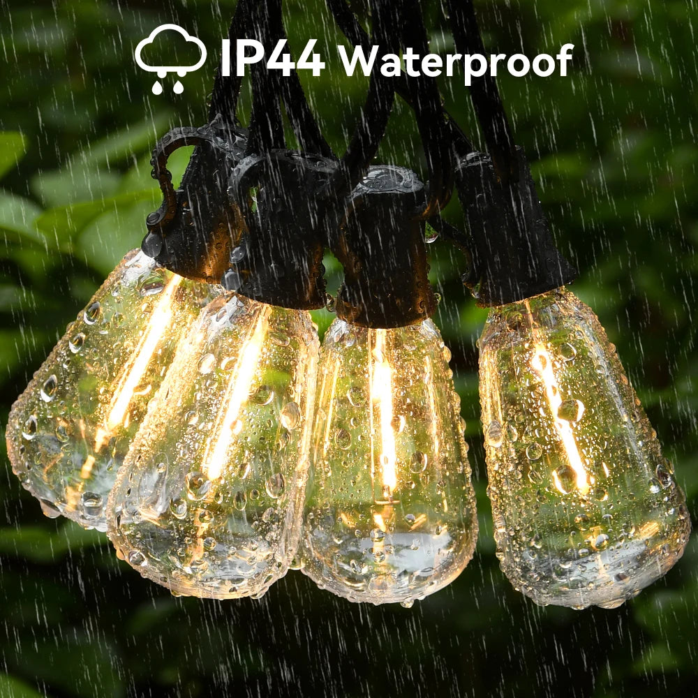 Arbrac ST38 LED-ljusslinga Utomhus IP44 – Varmvit 2200K Krossäker Fjärrkontroll Dimmer 15/18/20/30m Trädgård Bröllop Jul CE RoHS