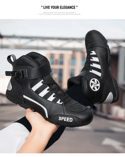 2026 New Leather Motos Breathable Anti Slip Wear-resistant Riders Boots Motorcycle Boots Men Motorbike Racing Ankle Length Shoes