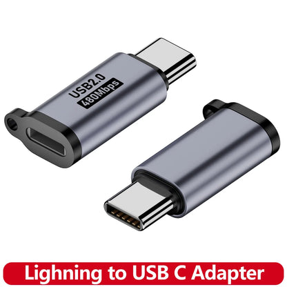 USB C To Lighning Adapter USB C Cable To IOS Fast Charging Connector Lighning Male to Type C Female Converter For iPhone