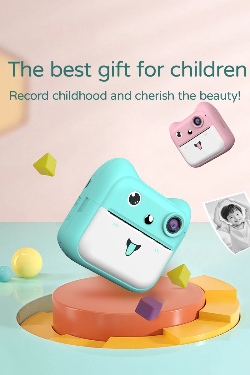 Kids Camera Instant Print 1080P HD Toddler Digital Video Camera 2.4-Inch Toy for Girls Boys Age 3-12 Christmas Birthday Gift