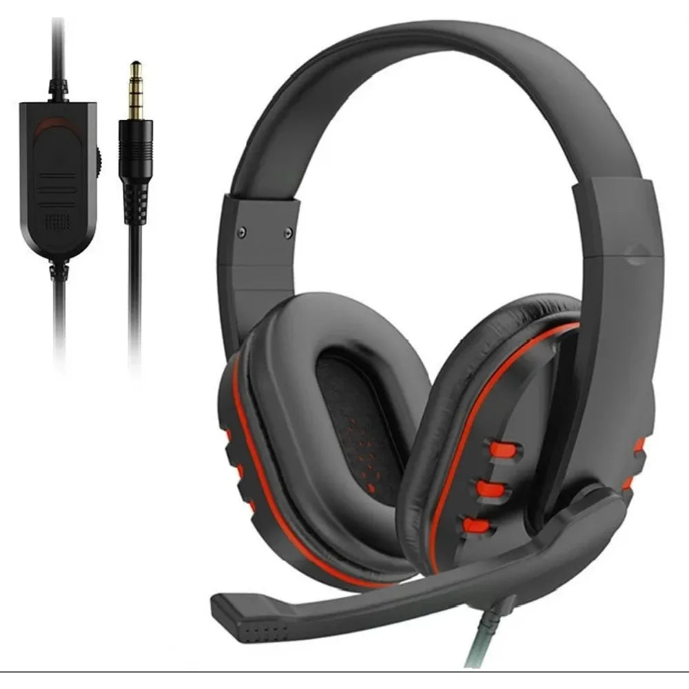 DIXSG Gaming Headset 3,5mm – Over-Ear Aktiv Brusreducering HD-mikrofon PS4 PC Smartphone Blå Röd