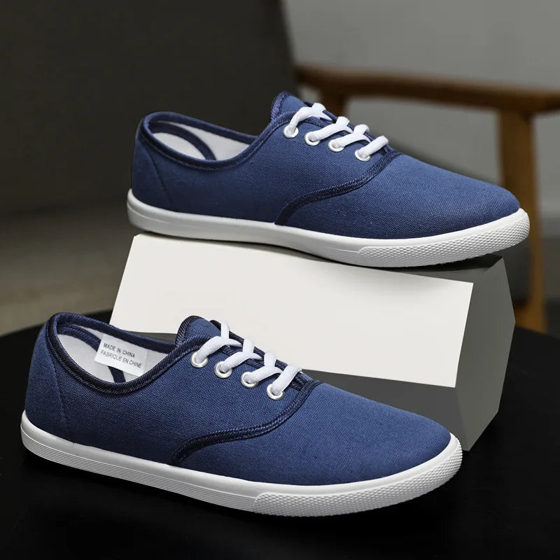 Canvas-sneakers för dam – andningsbara i stor storlek med platåsula