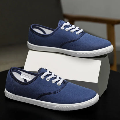 Canvas-sneakers för dam – andningsbara i stor storlek med platåsula