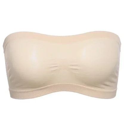 Mesh Breathable Tube Top Seamless Underwear Strapless Stretch Breathable Solid Pattern Hollow Back Bras Casual Summer Intimates