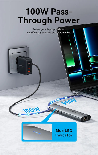 Vention USB C HUB 4K 60Hz Type C to HDMI RJ45 Ethernet PD 100W SD TF for MacBook PC iPad Sumsang PC Tablet Phone USB 3.0 Hub
