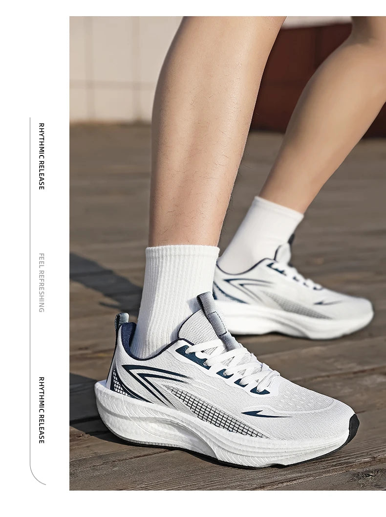 Lightweight Men's Running Sneakers Carbon Board Speciality Marathon Men Sports Breathable Walking Athletic Nonskid Sneakers Man