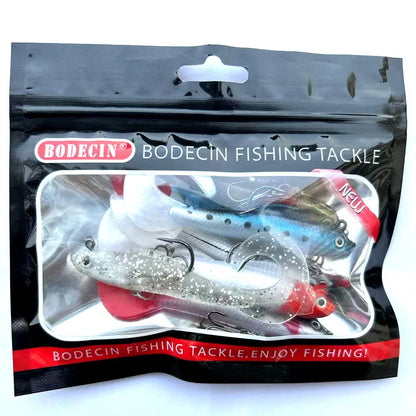 6PCS Wobblers Artificial Baits Fishing Tackle Soft Silicone Bait For Sea Bass Spoon Pike Carp Fishing Lures Swimbait