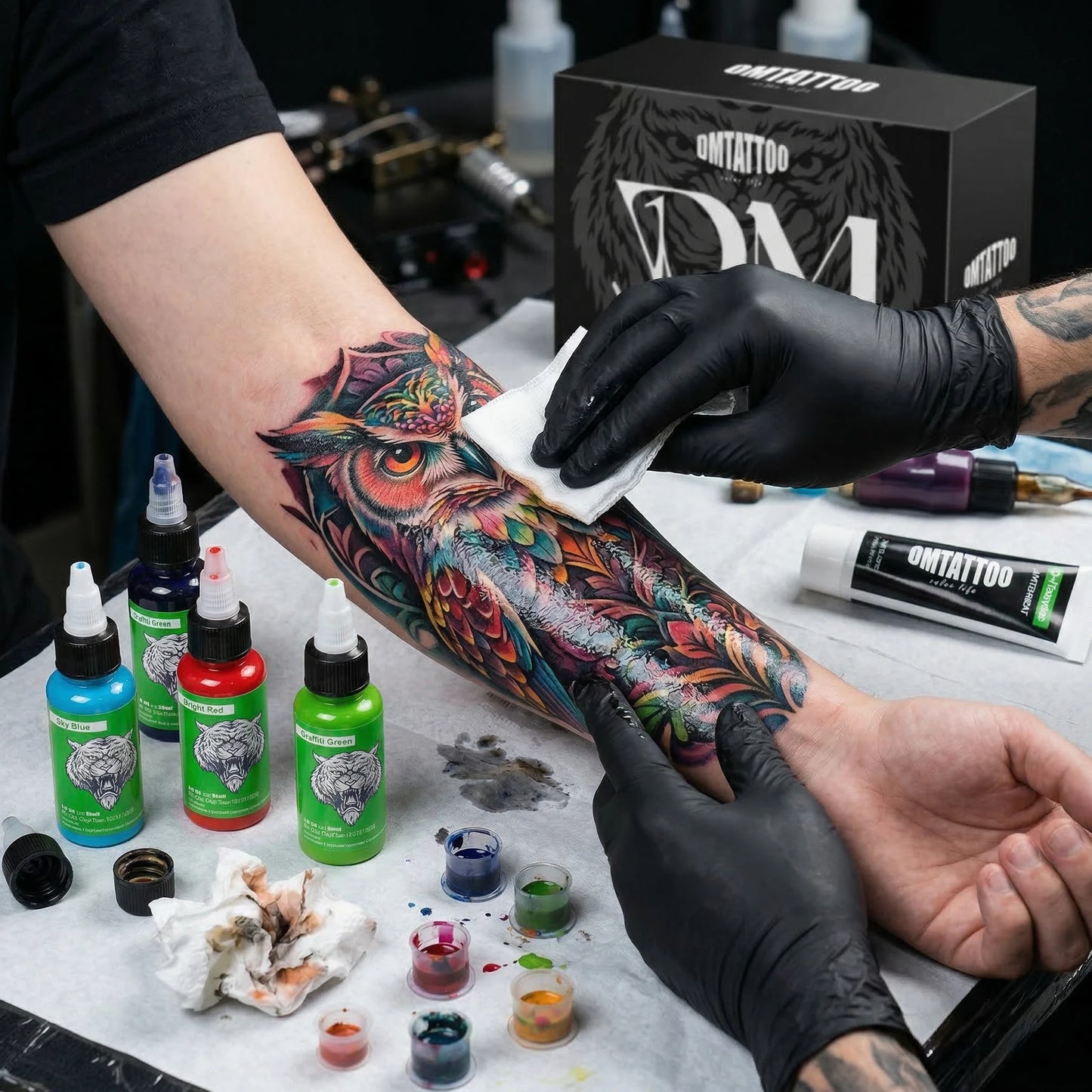DM Tattoo Ink 15 Color 1OZ/Bottle Natural Plant Extract Pigment Body Painting Long Lasting No Color Loss Professional Tattoo Ink