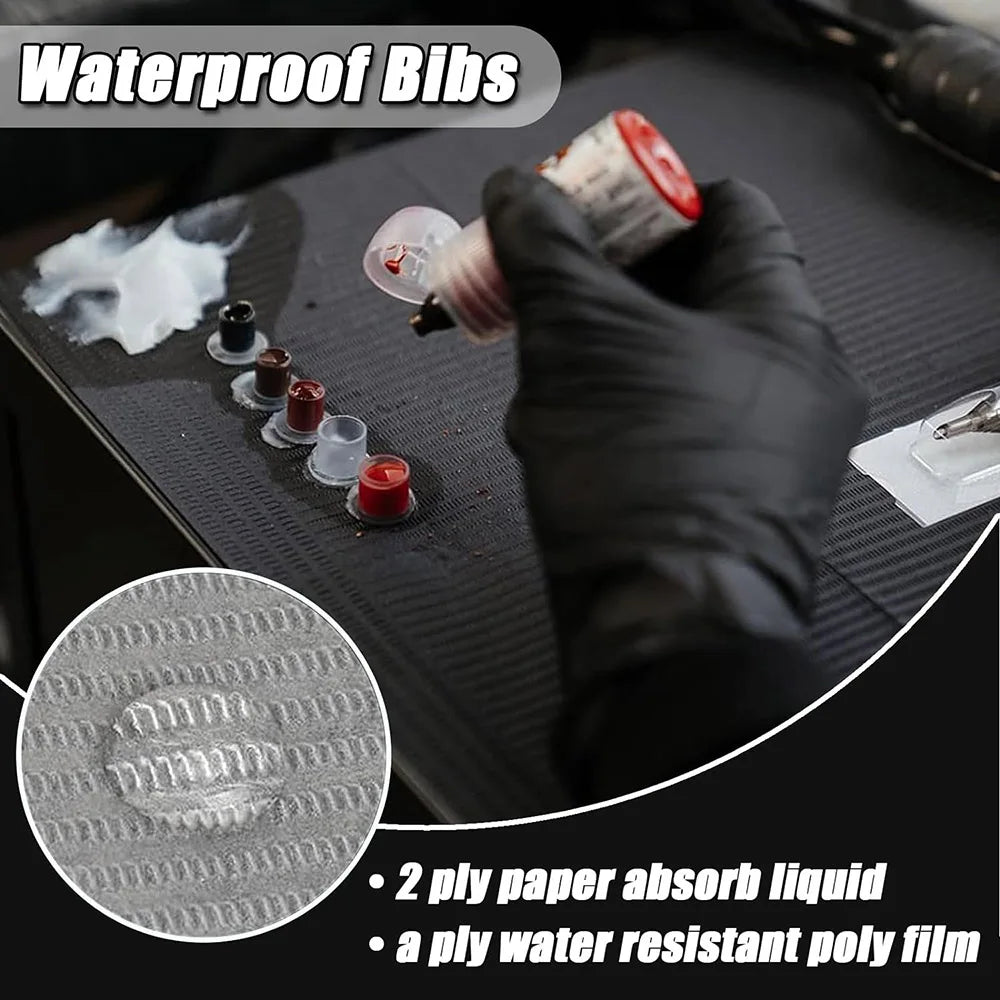 5-125pcs Disposable Waterproof Tattoo Bibs 10 Colors Tattoo Clean Wipes Pad Table Covers Patient Dental Napkins Accessories