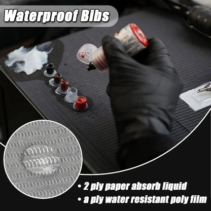 5-125pcs Disposable Waterproof Tattoo Bibs 10 Colors Tattoo Clean Wipes Pad Table Covers Patient Dental Napkins Accessories