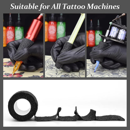 48/24/3PCS Black Tattoo Grip Cover Wraps Self-Adhesive Elastic Bandage Tape Breathable Strong Sports Tape Athletic Bandage Rolls