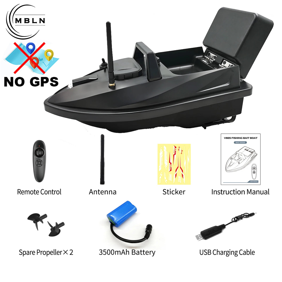 MBLN 805 fjärrstyrd mäskbåt utan GPS