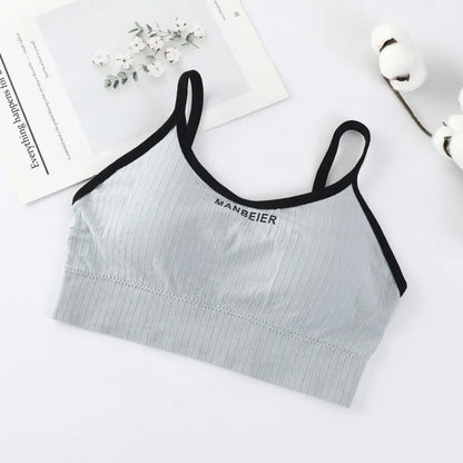 Solid Color Lingerie Wireless Bra Simple Elastic Brassiere for Women Underwear Seamless Bras Sport