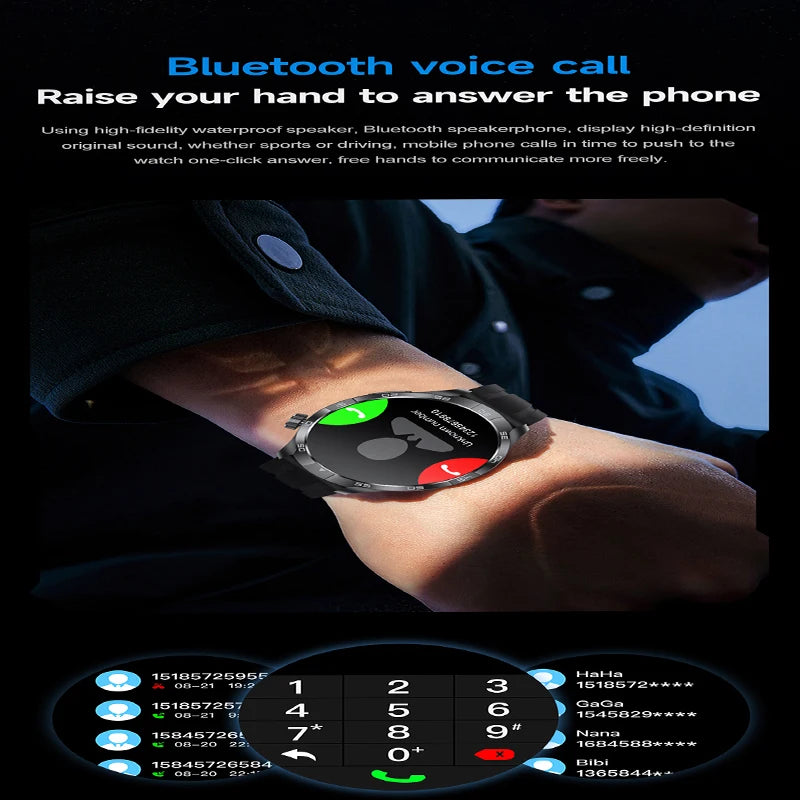 2026 New 1.85 Inch NFC Smart Watch Men Bluetooth Call NFC IP67 Waterproof Heart Rate Monitor Compass Sports Fitness Smartwatch