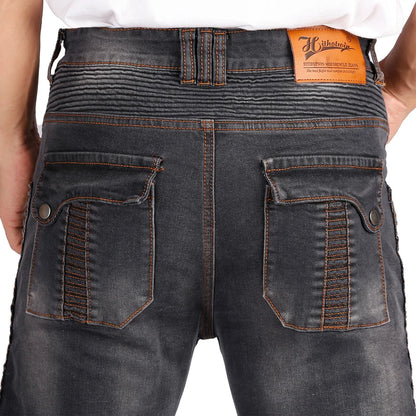 MC-Jeans med Kevlar & Aramid – CE-godkända Knäskydd, Sträckdenim Herr 2026 (Blå/Svart)