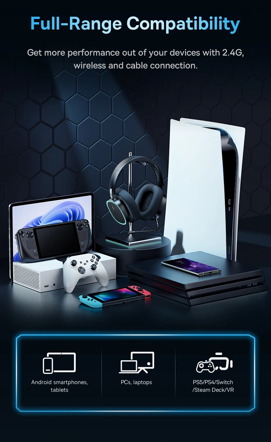 Baseus GH02 Trådlösa Gaminghörlurar med Mikrofon