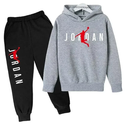 Kids Autumn Spring Trend Letter Print 2pcs Hoodie+Pants Tracksuits 3-13 Years Boys Girls Casual Outfits Children Clothes Sets