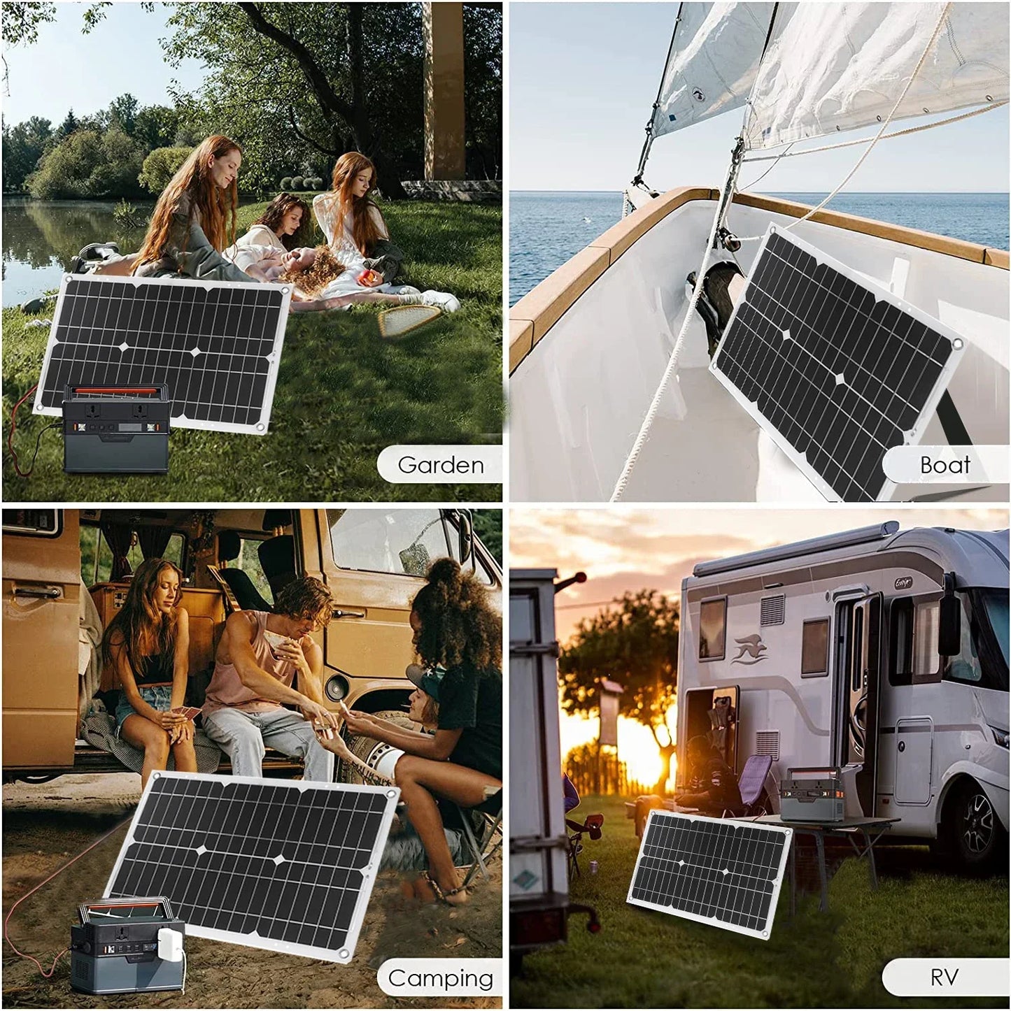 Komplett Solkraftsystem 4000W/6000W – 20W Monokristallin Solpanel + Modifierad Sinusvåg Inverter 110V/220V + 30A PWM-regulator 12V/24V