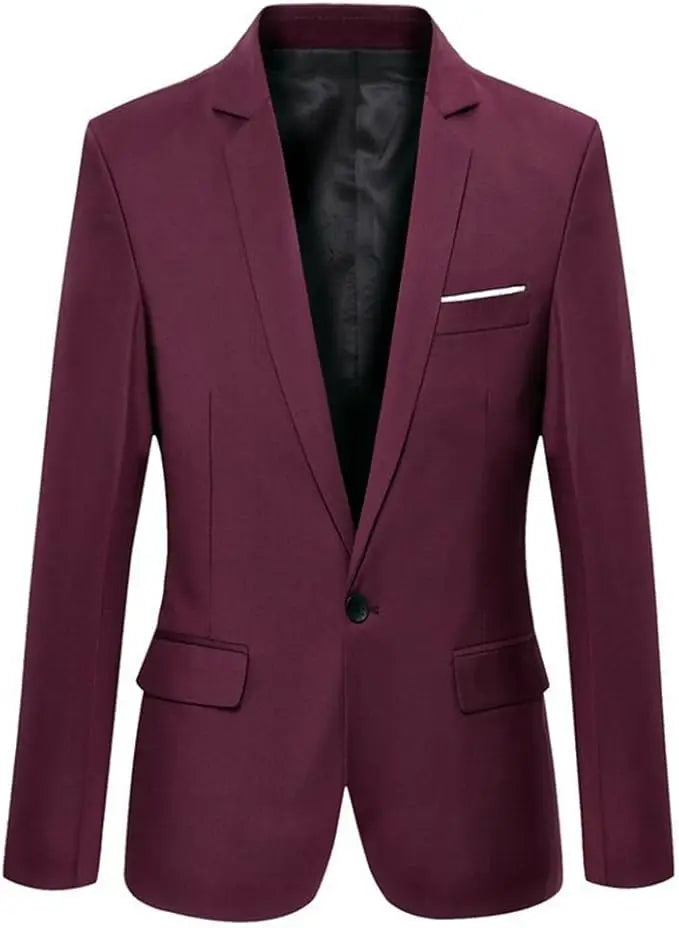 Herr Slim Fit Kavaj – Sträckbar Formell Blazer för Kontor, Bröllop & Casual, 13 Färger, Storlek S–7XL