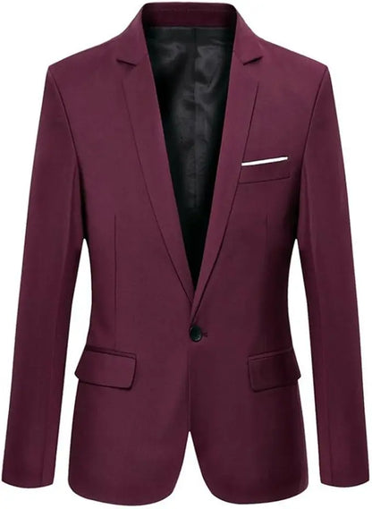 Herr Slim Fit Kavaj – Sträckbar Formell Blazer för Kontor, Bröllop & Casual, 13 Färger, Storlek S–7XL