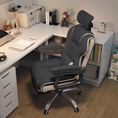 Ergonomic Executive Computer Chair High Back Adjustable Height PU Leather Tilt Lock Recliner Office Chair with Thickened Seat