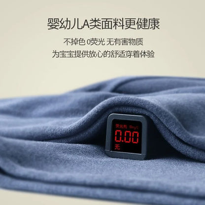 For German velvet warm children's self-heating fiber underwear set boys warm autumn clothes autumn and winter pants girls warm