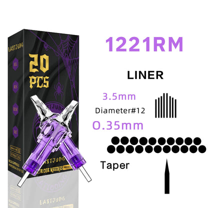 LASTJUDG Tattoo Needles 20PCS Disposable Tattoo Needles RL RS M1 RM Permanent Makeup Tattoo Cartridge Needle For Tattoo Pen