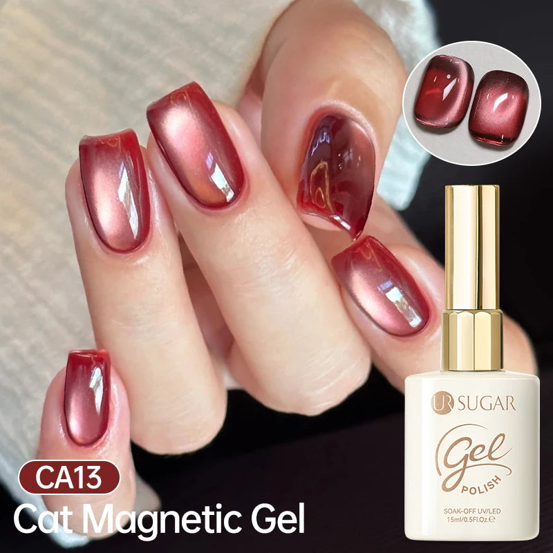 UR SUGAR 15ml Cat Magnetic Gel Nail Polish 30 Colors Semi Permanent Magnetic Gel UV/LED Soak Off Painting Vanrish Design