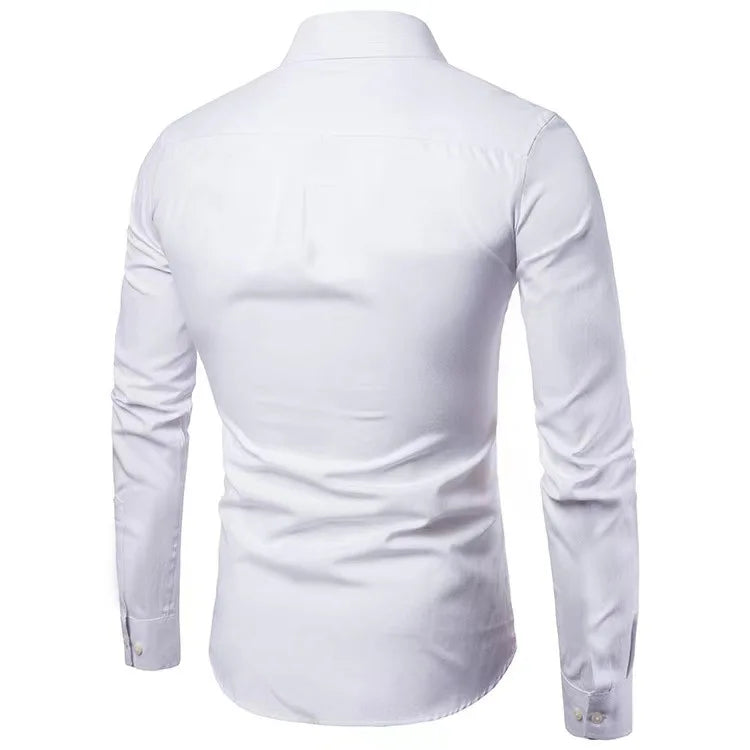 Men Shirts Long Sleeve T Shirts Blouses Single Breasted Turn Down Collar Casual Shirts Spliced Solid Loose Button Spring