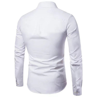 Men Shirts Long Sleeve T Shirts Blouses Single Breasted Turn Down Collar Casual Shirts Spliced Solid Loose Button Spring