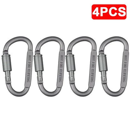 Tactical Steel D Keychain Shape Hook Buckle Clip Climbing Army Carabiner Hanging Fit Outdoor Camping Survival Edc Caribiner
