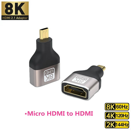 HDMI 2.1-adapter med 90° eller 270° vinkel – 8K 60 Hz