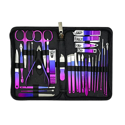 30PCS Manicure Set Pedicure Kit Professional Nail Clipper Set Stainless Steel Manicure Kit Nail Kit with Storage Box for Family