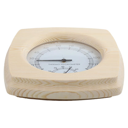 140 mm termometer och hygrometer i trä för bastu