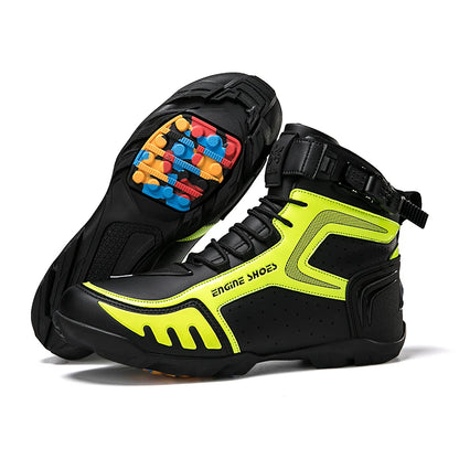 Men Leather Motos Breathable Anti Slip Wear-resistant Riders Boots Motorbike Racing Ankle Length Shoes 2026 New Motorcycle Boots