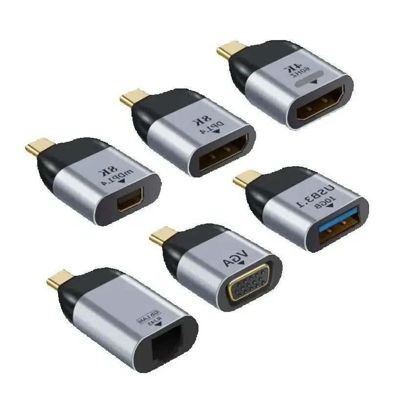 USB-C-adapter till HDMI, DisplayPort, VGA och fler anslutningar