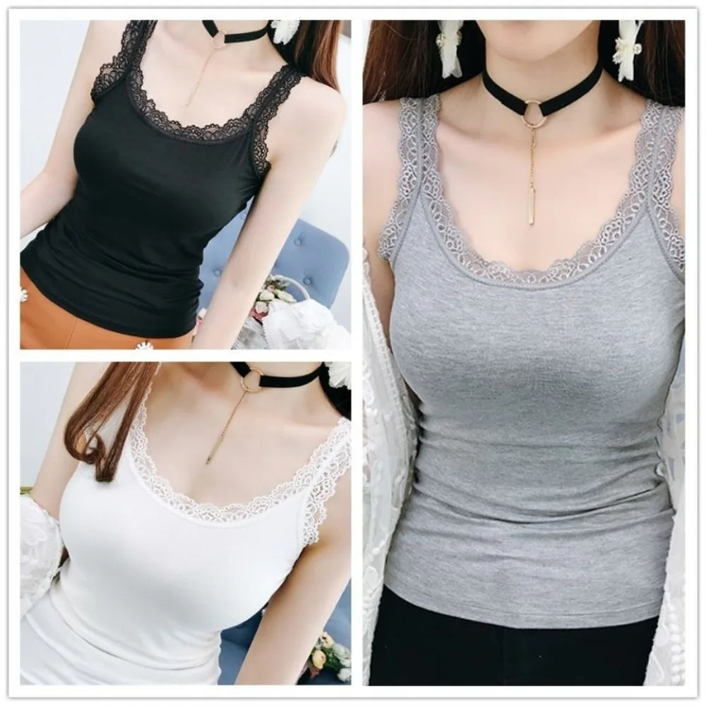 Casual U Neck Summer Tank Tops Sleeveless Slim Fitted Tops Loose Camisoles Cami Top Shirt for Women