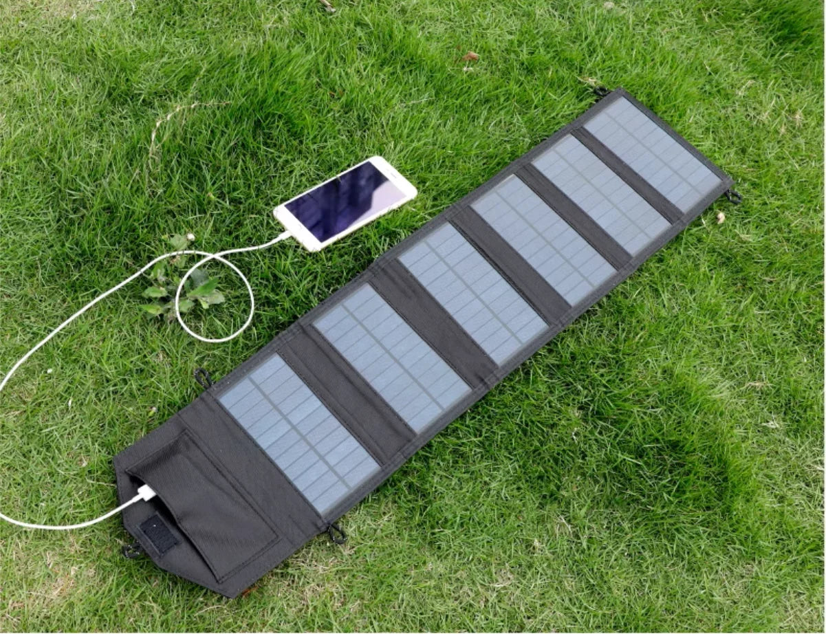 Hopfällbar Solpanel 20W – 6 Paneler, USB 5V, IP65, Monokristallin, Camping & Friluftsliv