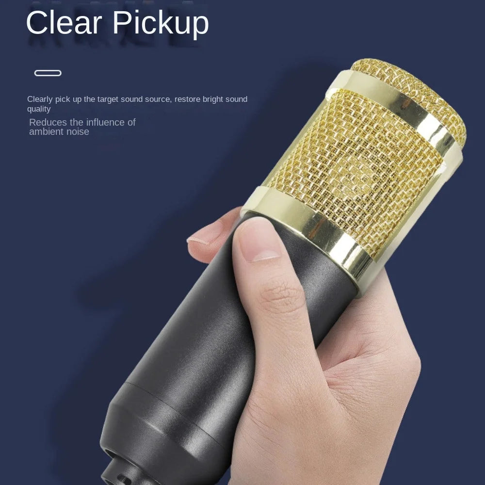 BM800 Condenser Microphone with V8Sound Card Set for Studio Recording AndStreaming Audio Smartphone Live Streaming Bracket Set