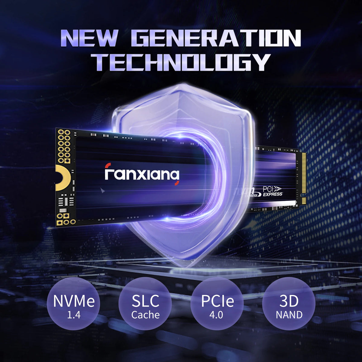 Fanxiang S880/S880E SSD NVMe M2 PCIe4.0x4 1TB 2TB 4TB Intern Hårddisk för Stationär Dator och PlayStation 5