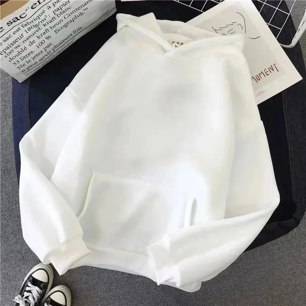 Men's Women's Hooded Sweatshirt Casual Loose Long Sleeve Personality Print Pocket Fashion HipHop Sweatshirt Harajuku Unisex ﻿