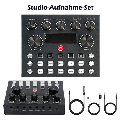 Professional Studio Recording Kit Podcast Music Mixer Equipment Condenser Microphone Set for PC Smartphone Laptop Computer Vlog