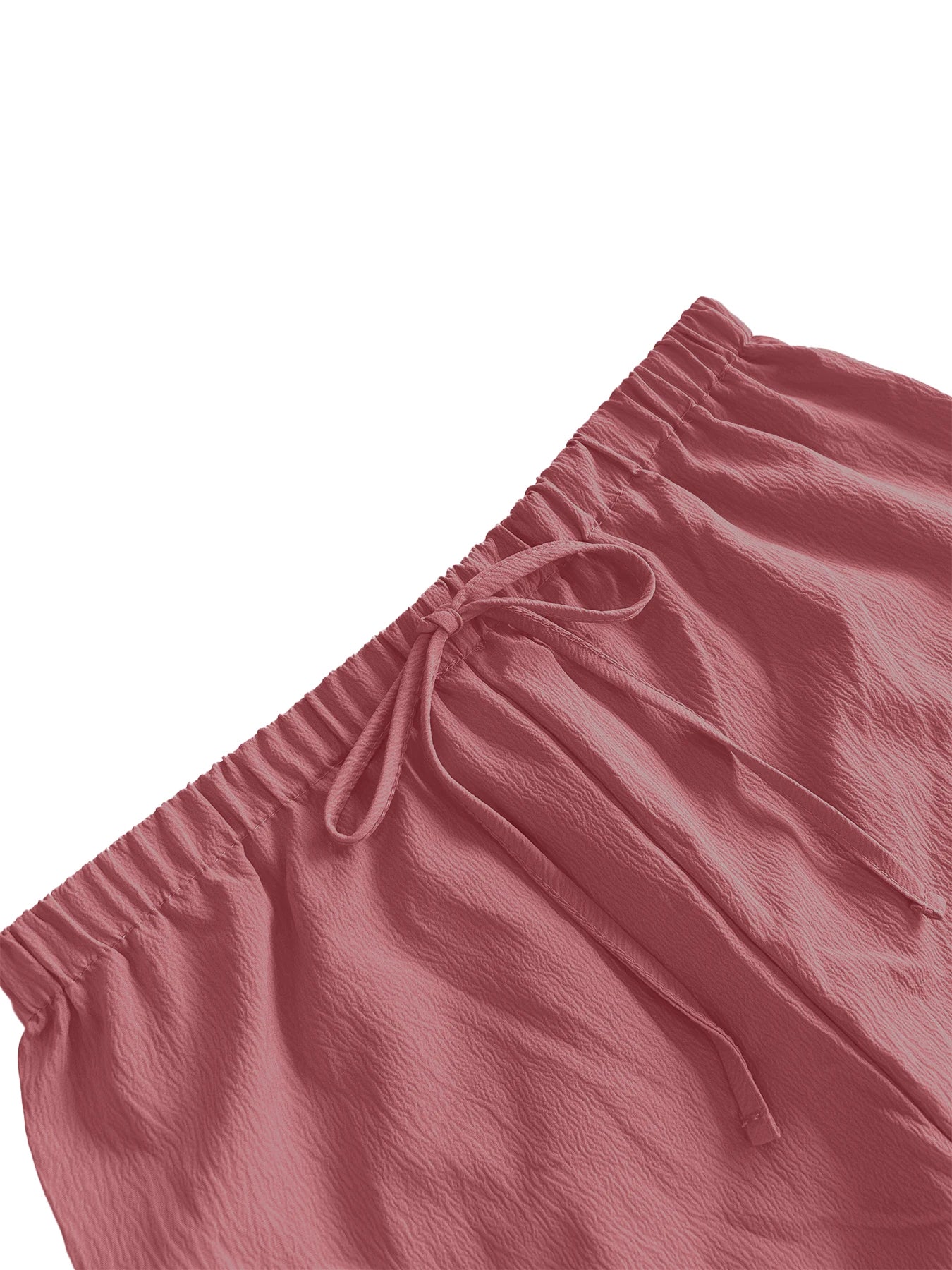 Dam Wide Leg Byxor Knälång – Elastisk Midja Dragsko Casual Vår/Sommar, 5 Färger S–XXL