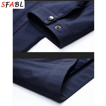 Herr Blazer med Dragkedja – Business Casual Kavaj för Kontor, Vår & Höst, 7 Färger