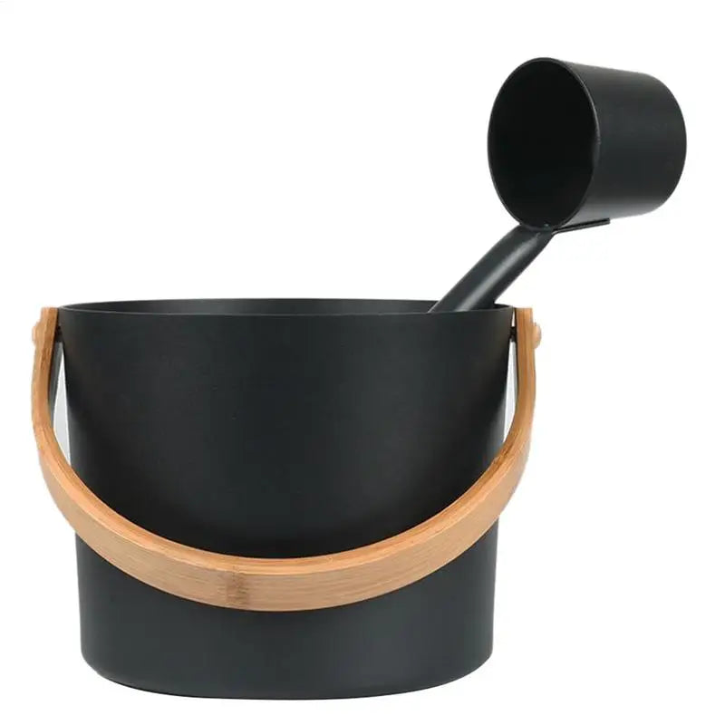 Sauna Bucket Hotel Portable Tool Luxurious Sauna Bucket Long Handle Spoon Bathroom Practical For Shower Bath Accessories